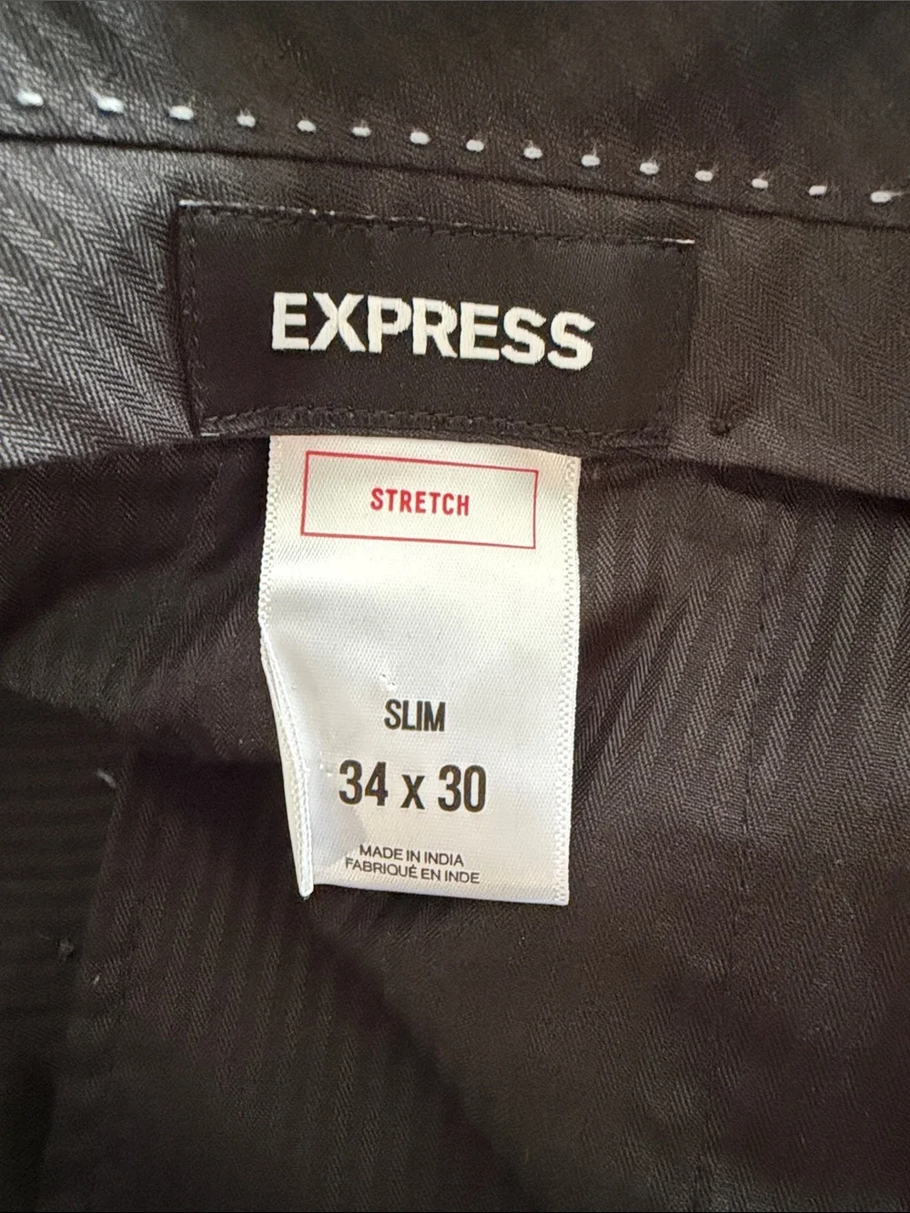 Express Men's Gray Slim Fit Wool Blend Stretch Suit 2-Piece Set 42R / 34x30